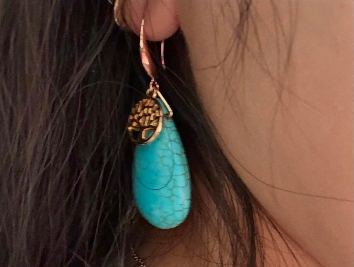 Turquoise Tree of Life Earrings