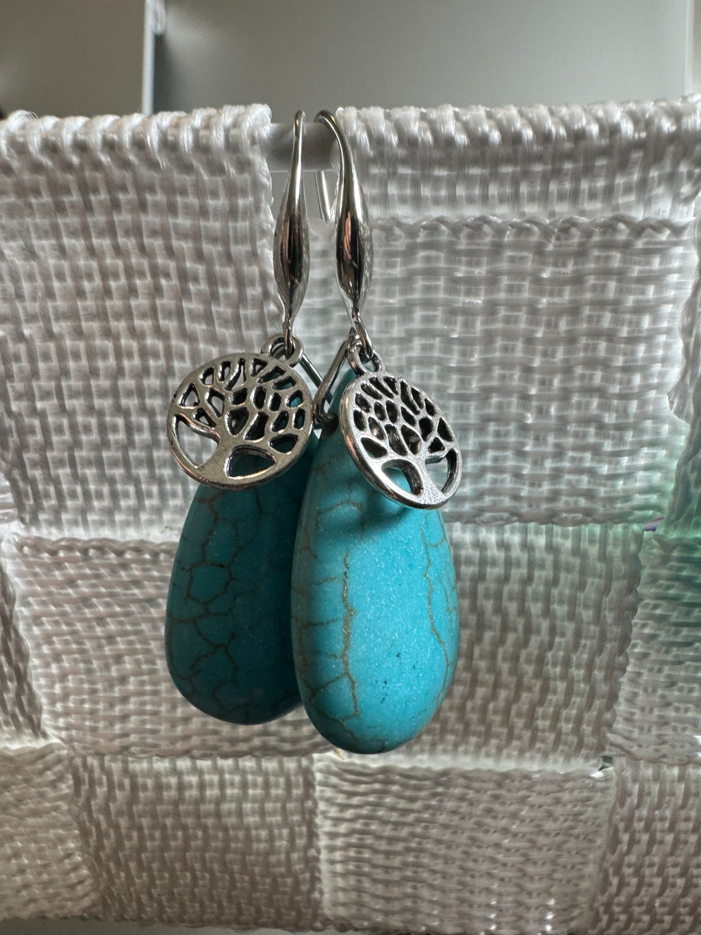 Turquoise Tree of Life Earrings