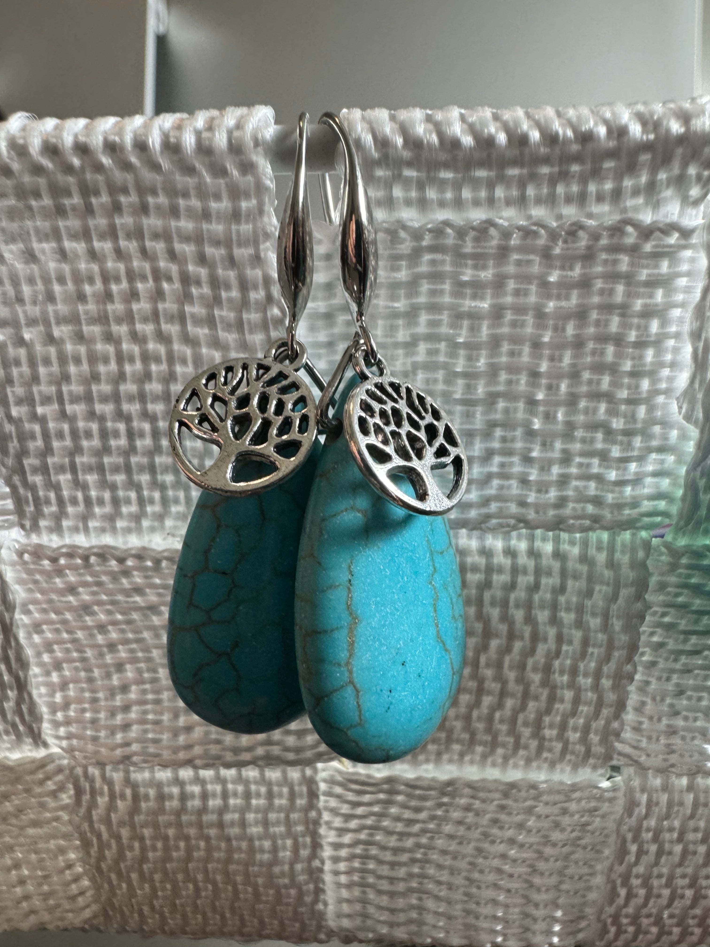 Turquoise Tree of Life Earrings