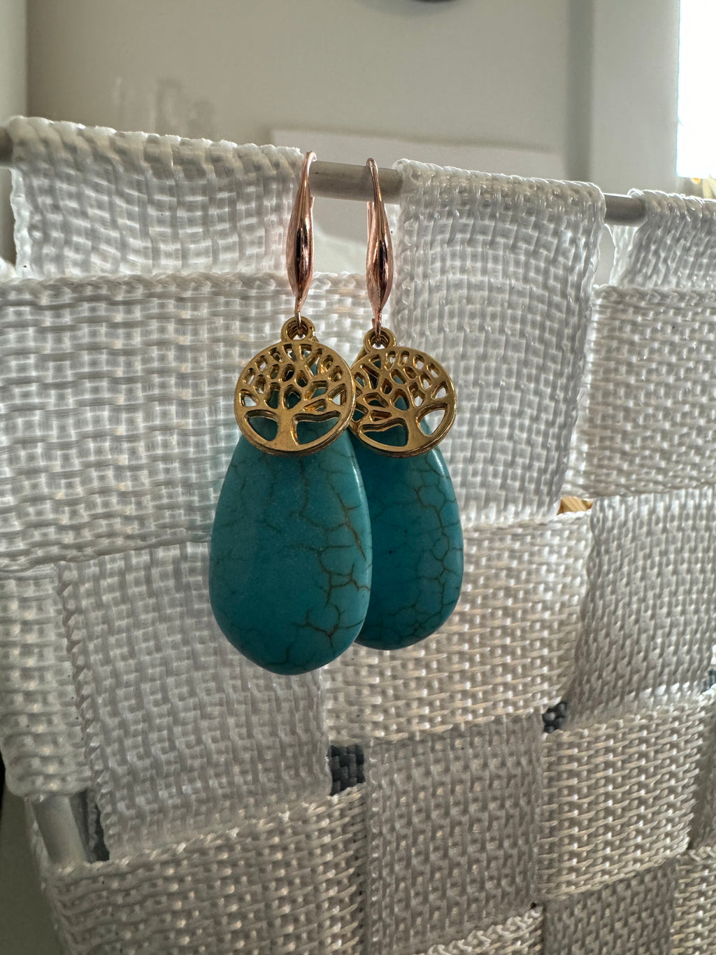 Turquoise Tree of Life Earrings