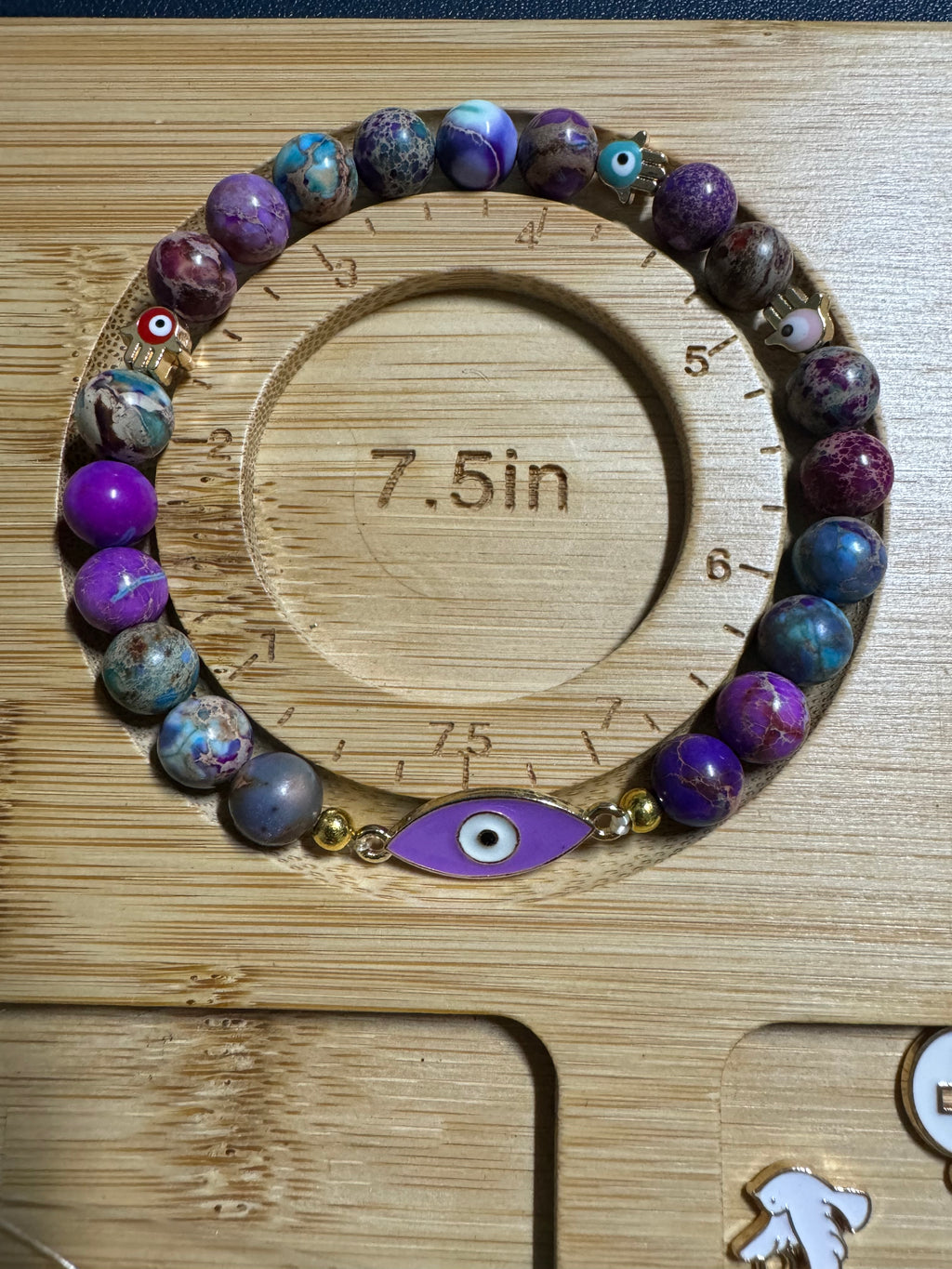 The Sea Sediment Jasper Evil Eye Bracelet