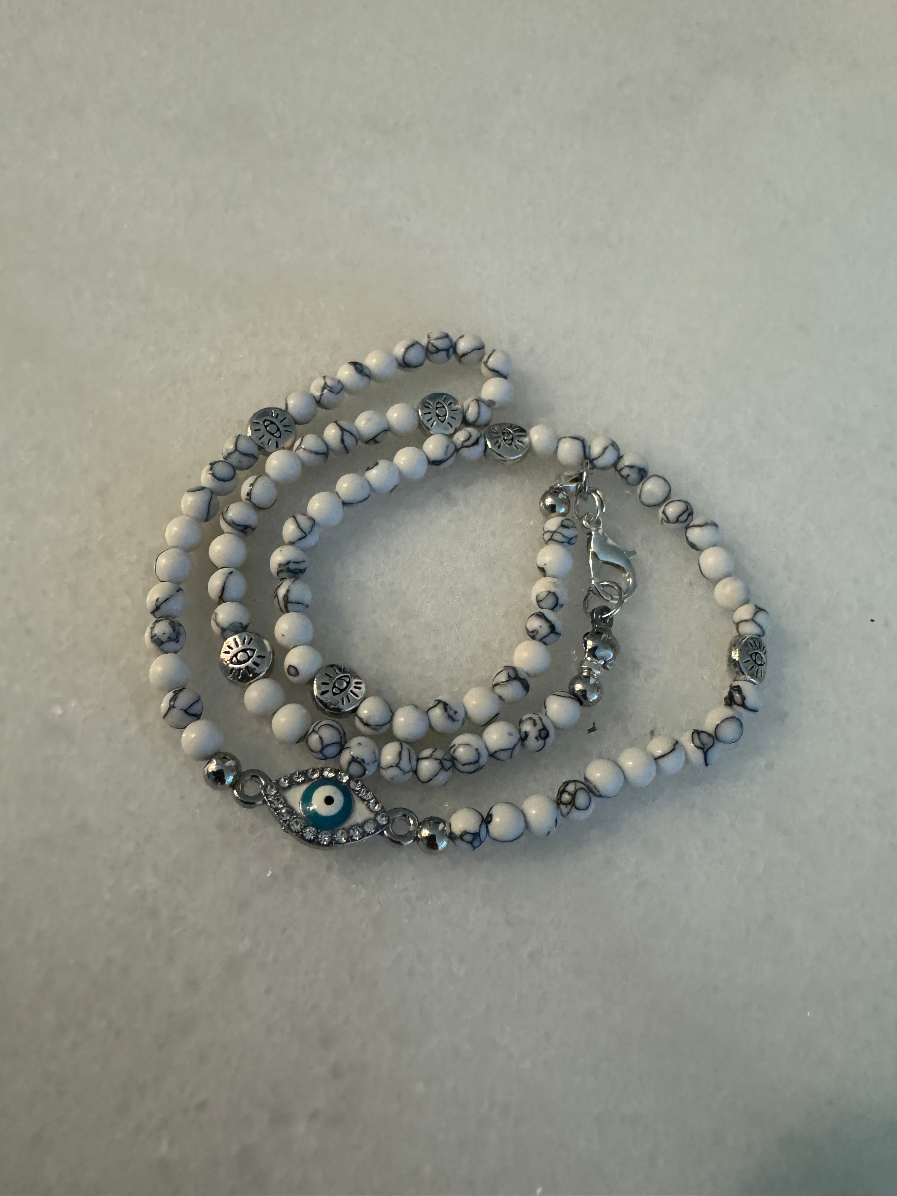 The White Howlite Evil Eye Necklace