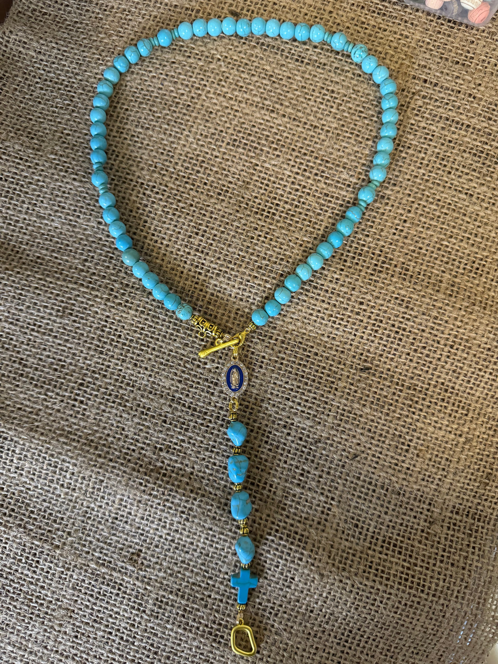 Turquoise Rosary Necklace