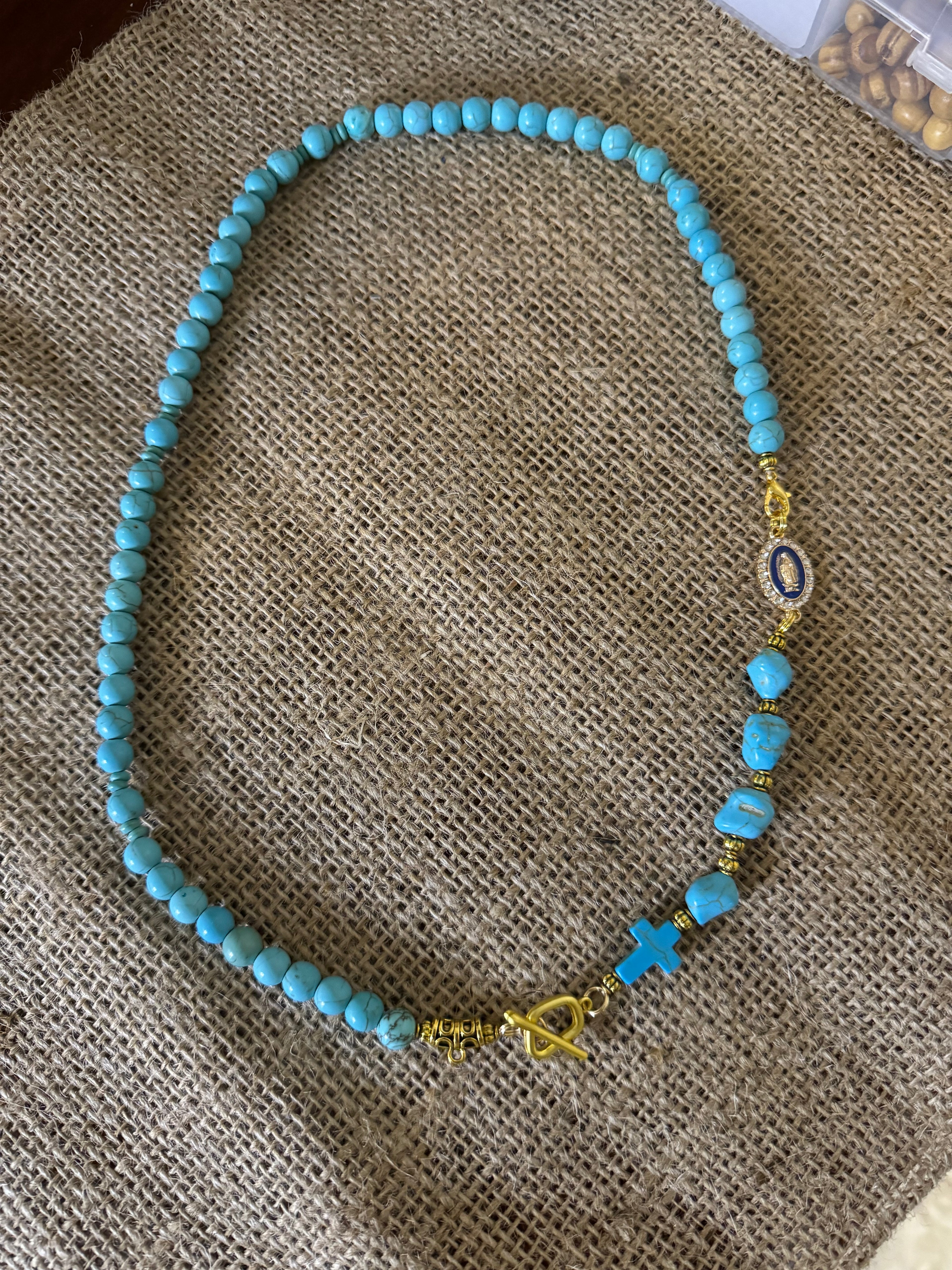 Turquoise Rosary Necklace