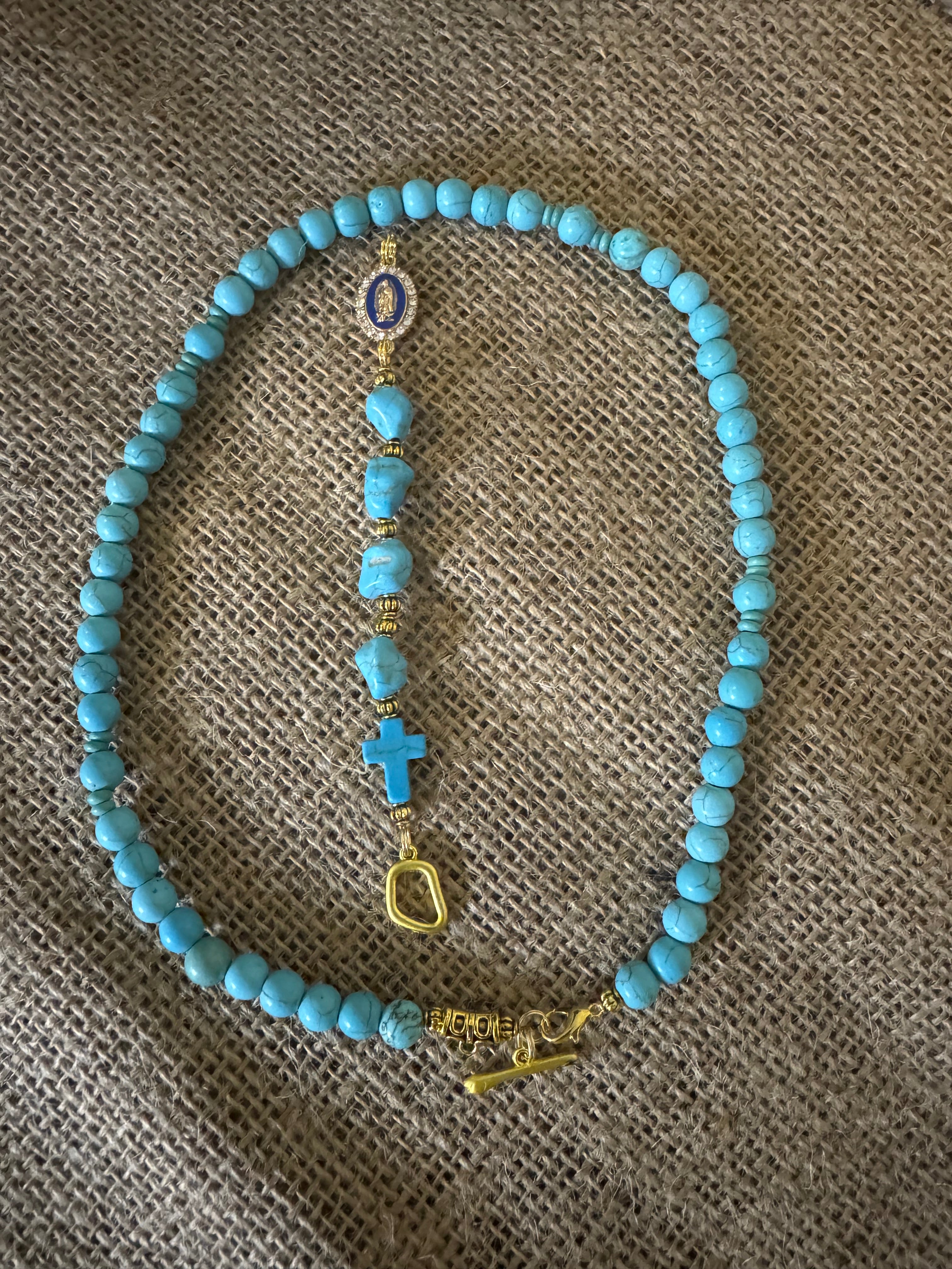 Turquoise Rosary Necklace