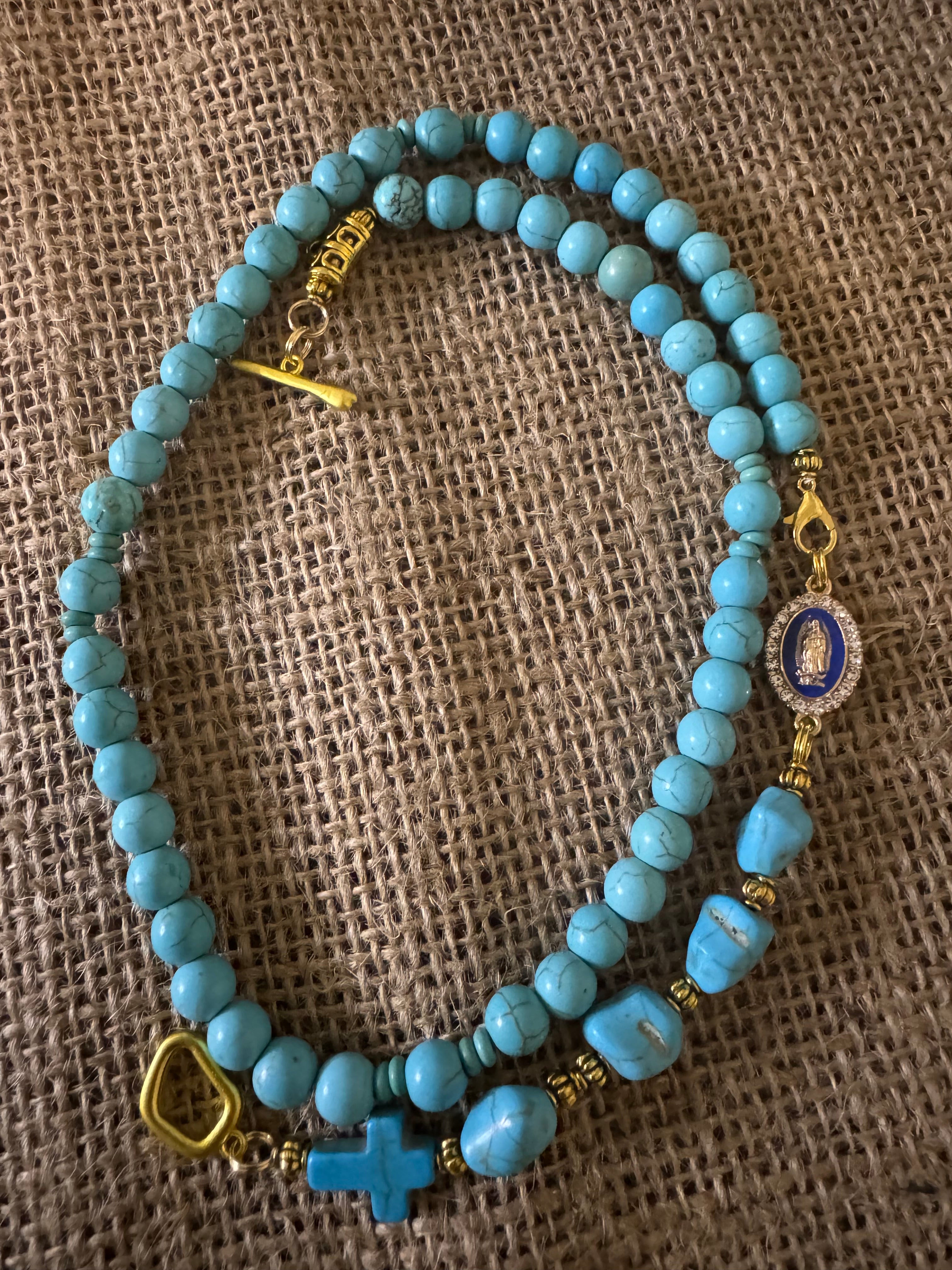 Turquoise Rosary Necklace