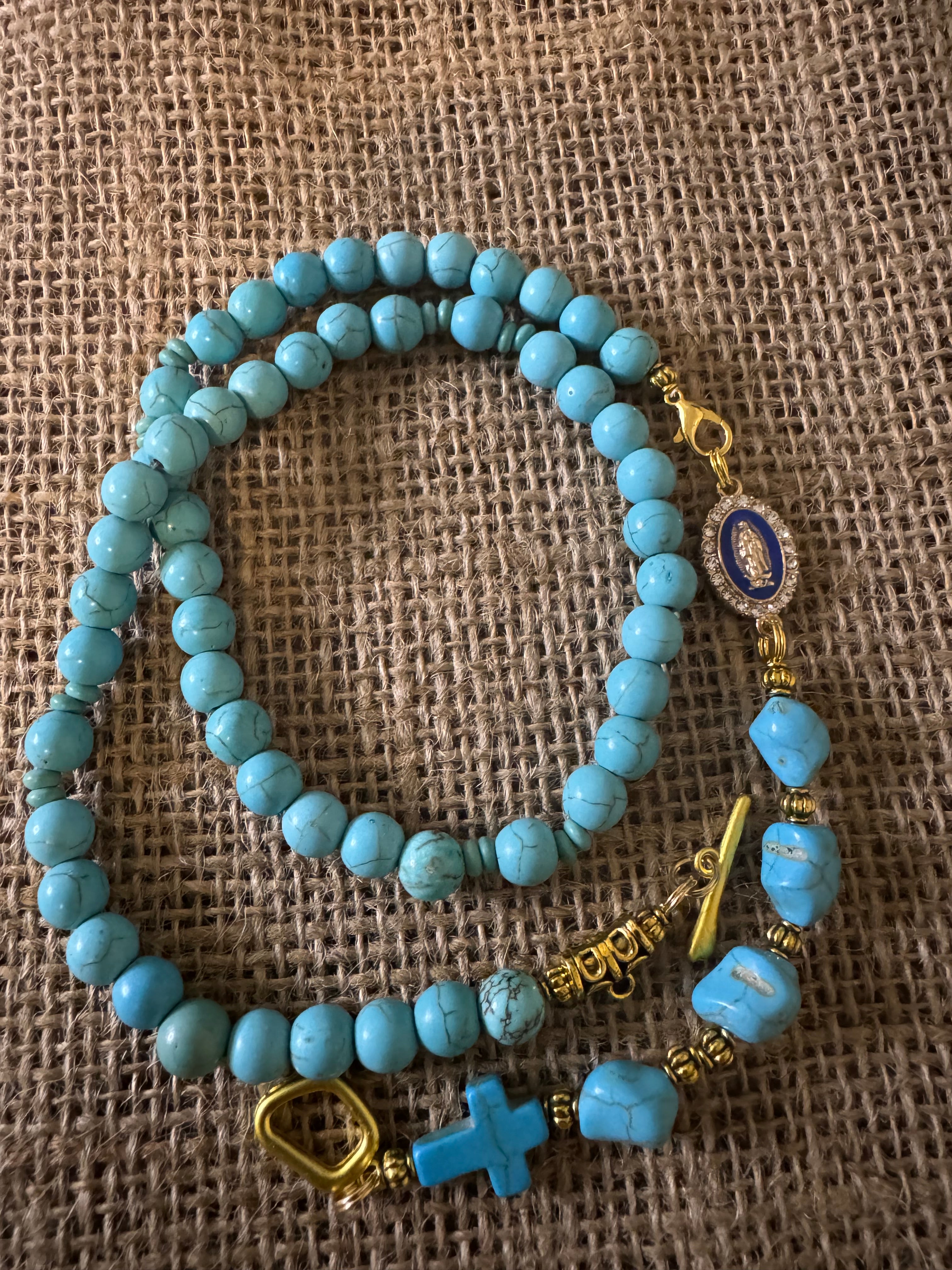 Turquoise Rosary Necklace