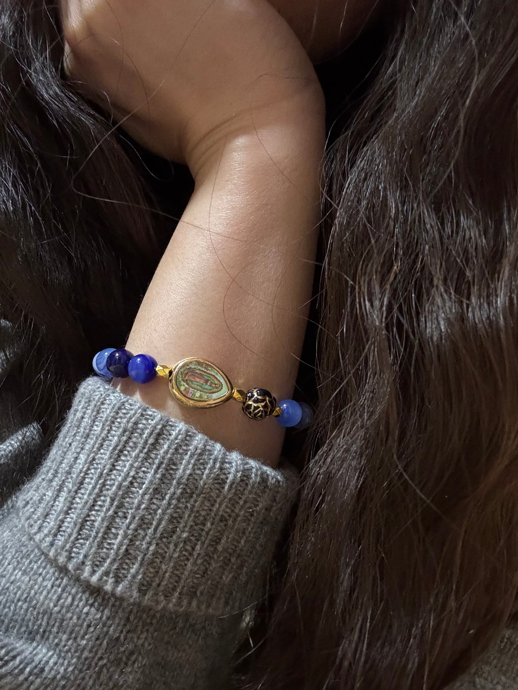Blue Agate Rosary Bracelet
