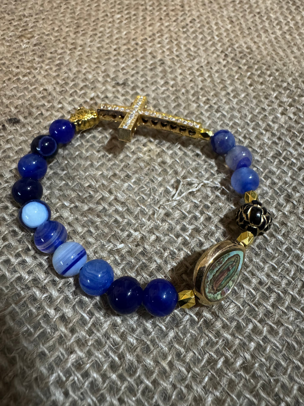 Blue Agate Rosary Bracelet
