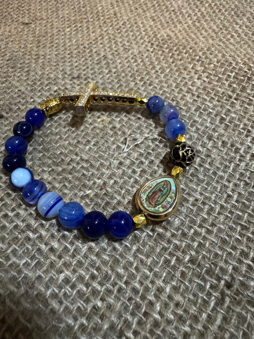 Blue Agate Rosary Bracelet