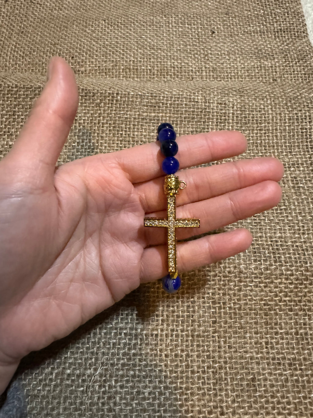 Blue Agate Rosary Bracelet