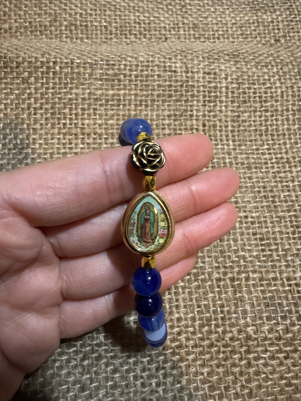 Blue Agate Rosary Bracelet