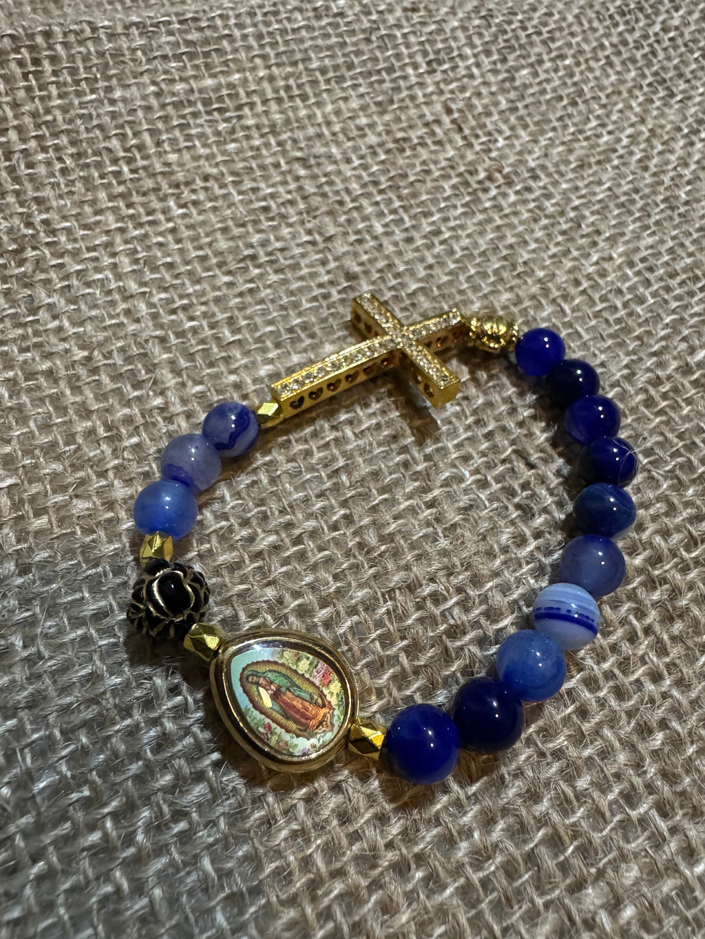 Blue Agate Rosary Bracelet