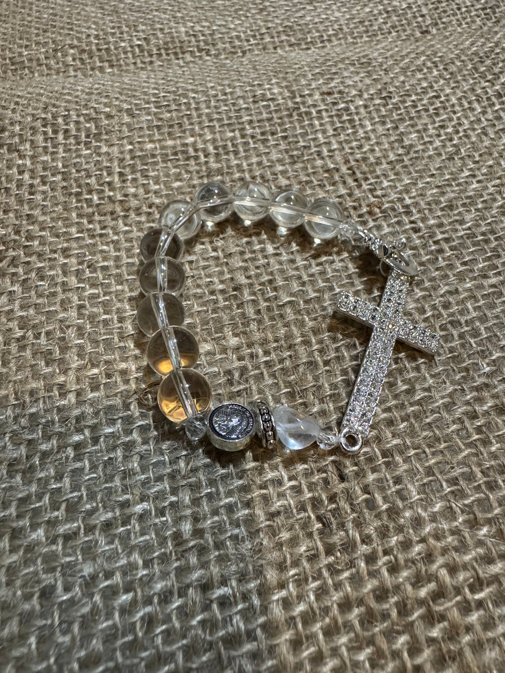 Pure White Crystal Rosary Bracelet