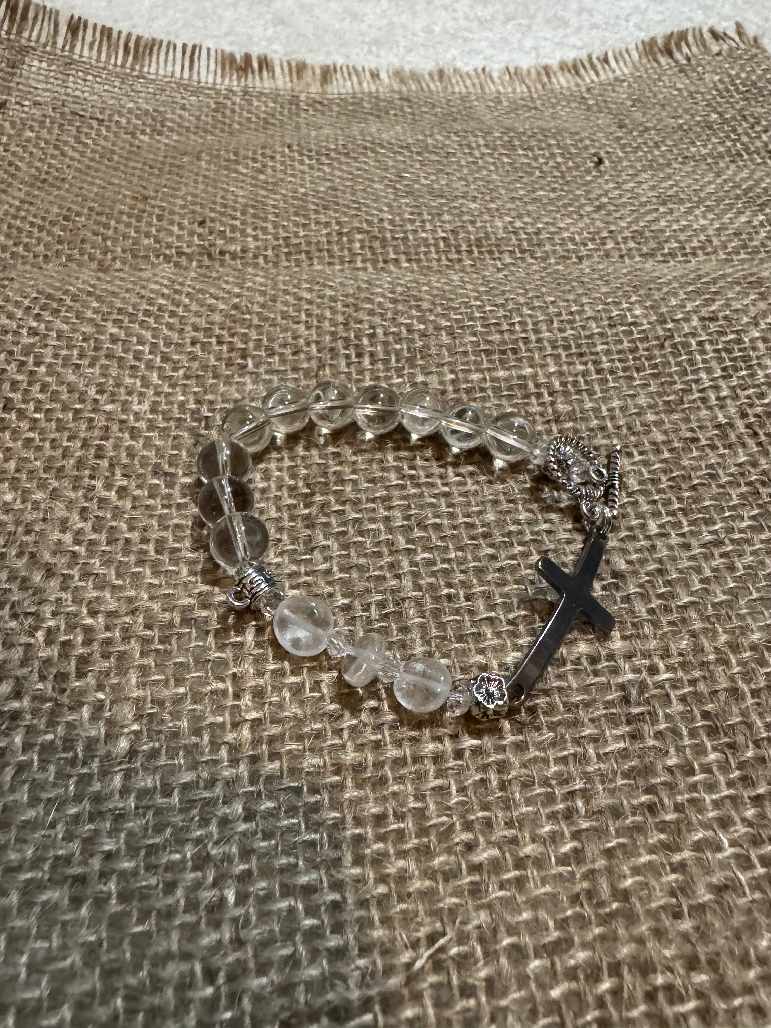 Pure White Crystal Rosary Bracelet