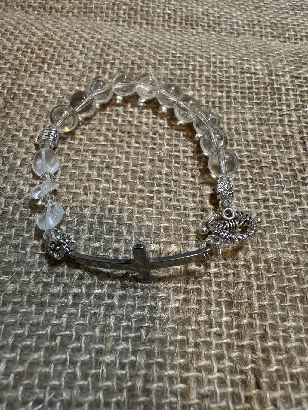 Pure White Crystal Rosary Bracelet