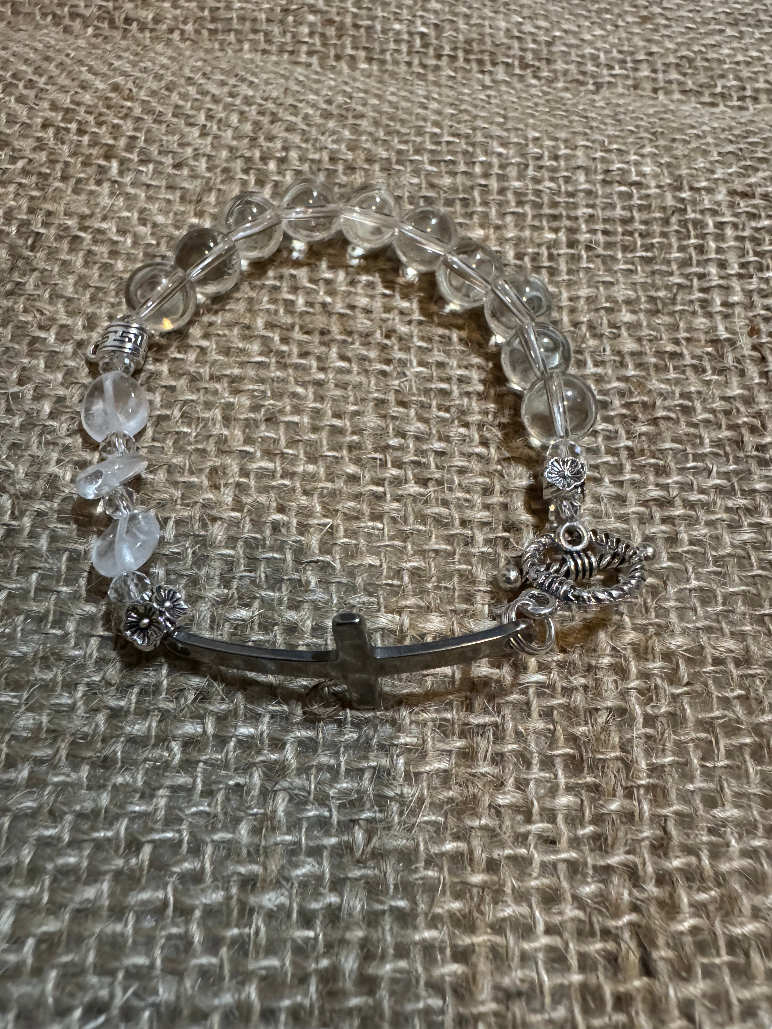 Pure White Crystal Rosary Bracelet
