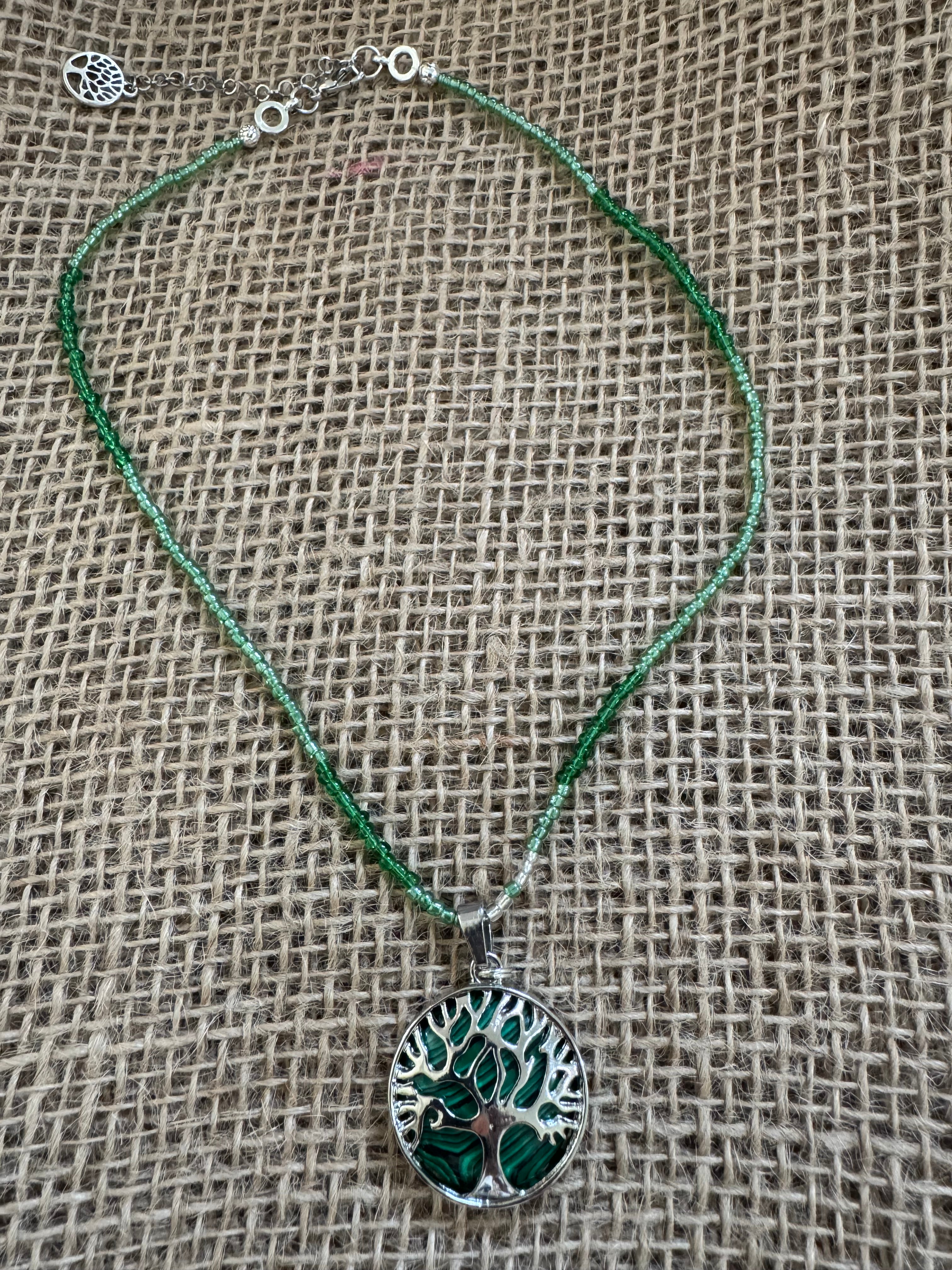 The Green Malachite Pendant Necklace