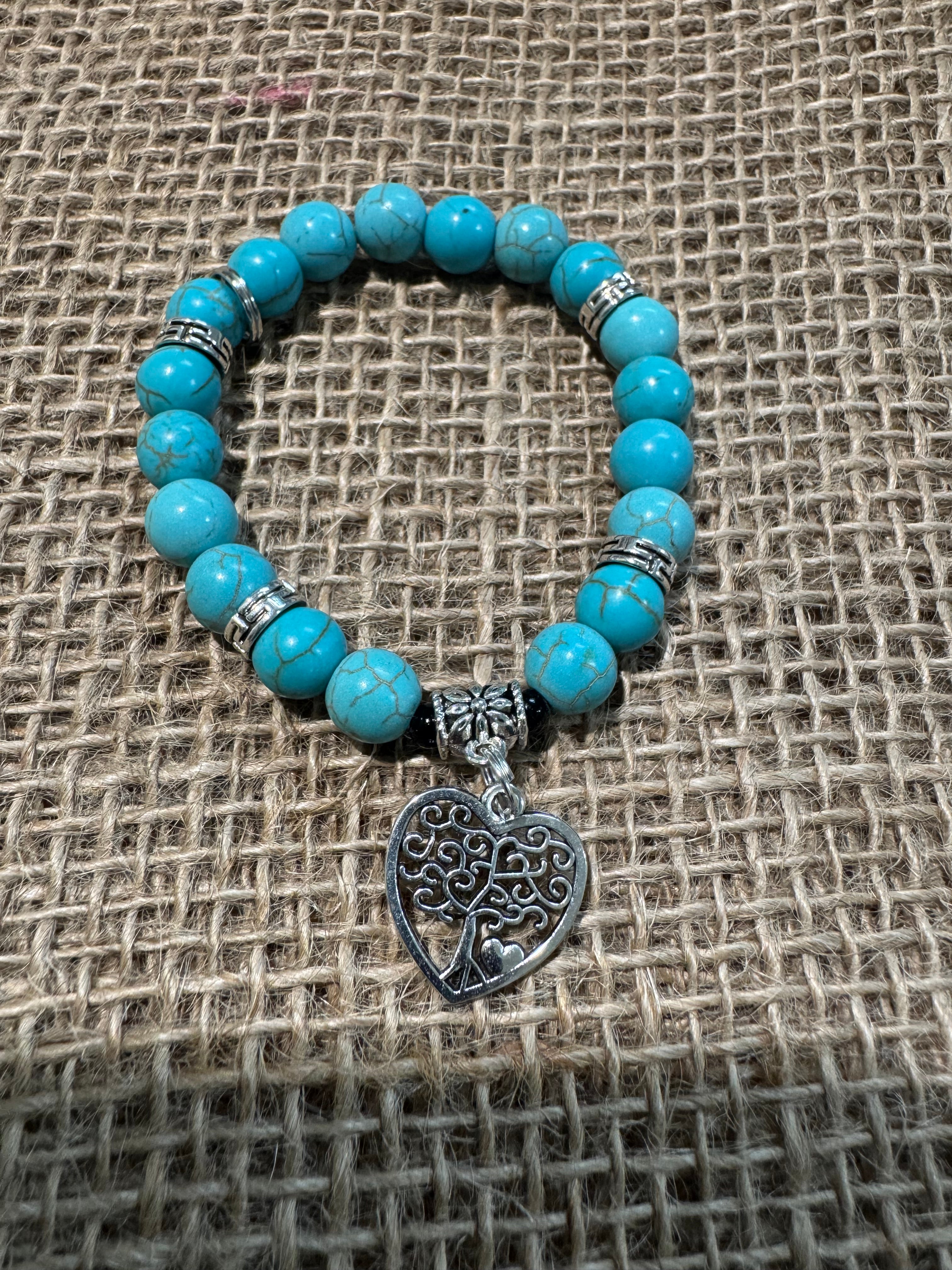 Tree of Life (Heart) Turquoise Bracelet