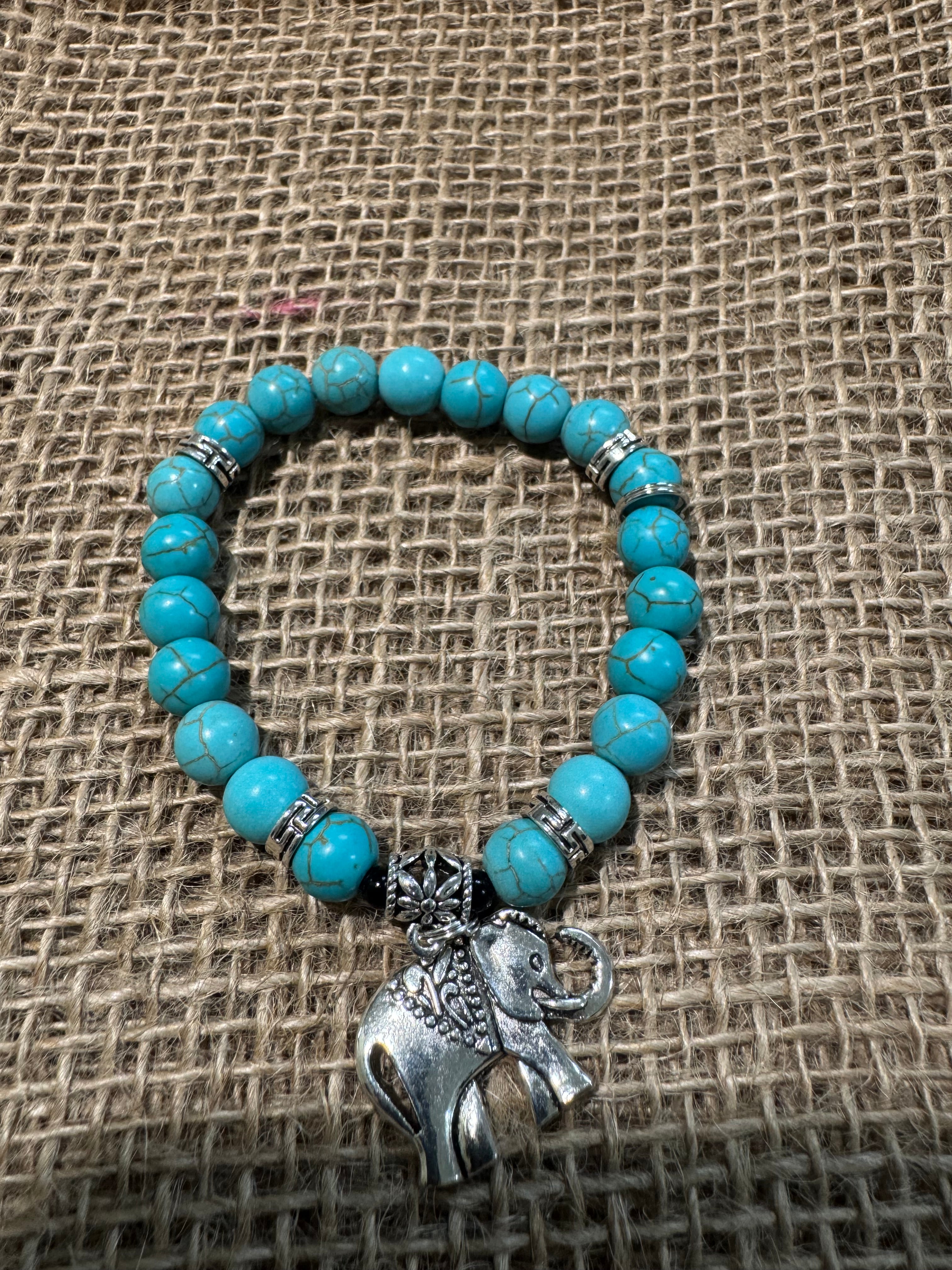 Fortune Elephant Turquoise Bracelet