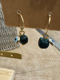 The Dark Green Agate  Earrings
