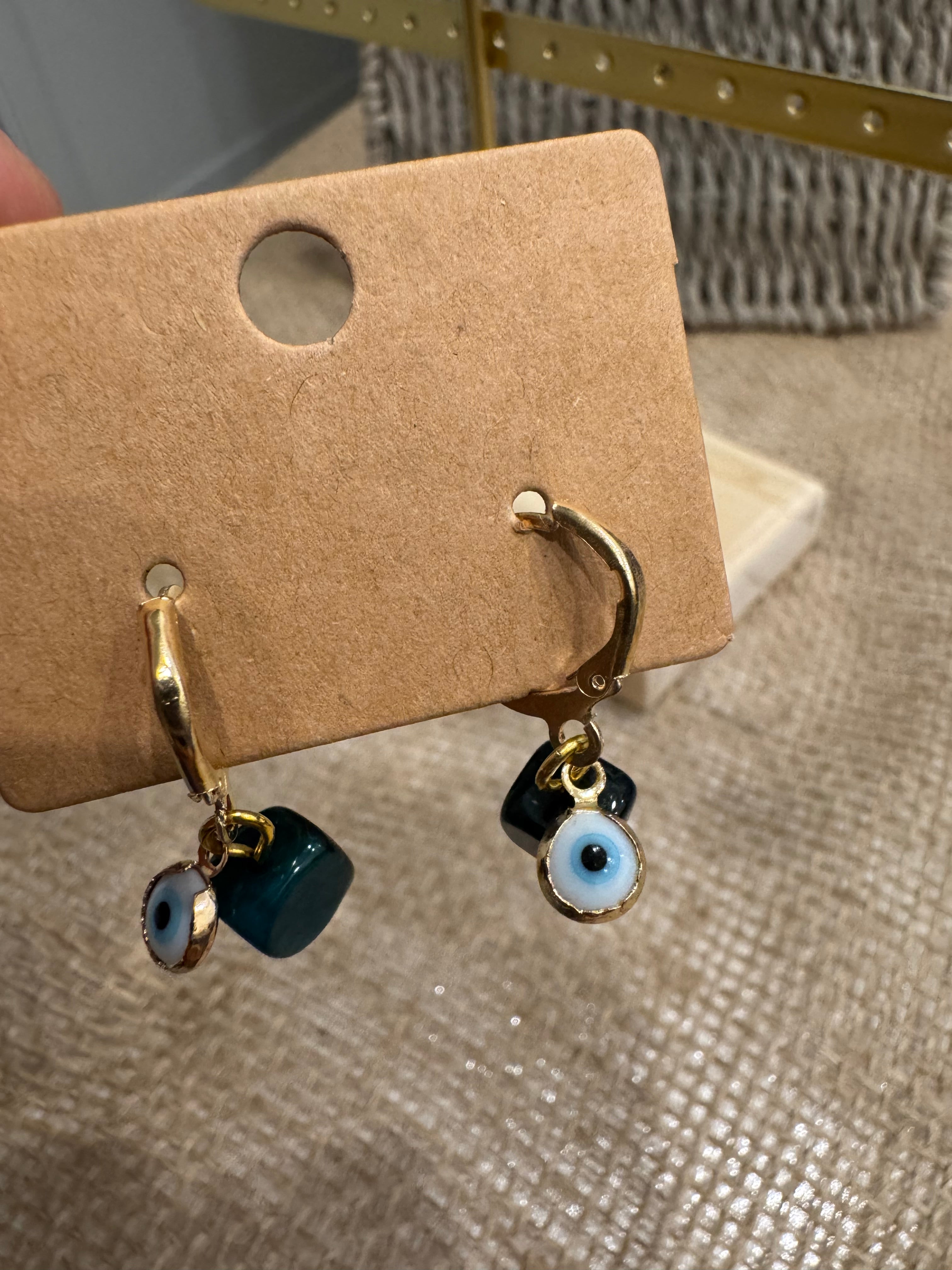 The Dark Green Agate  Earrings