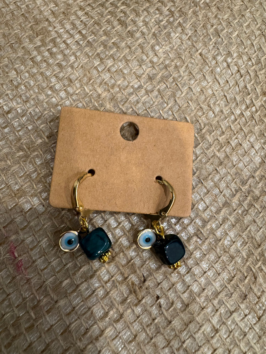 The Dark Green Agate  Earrings