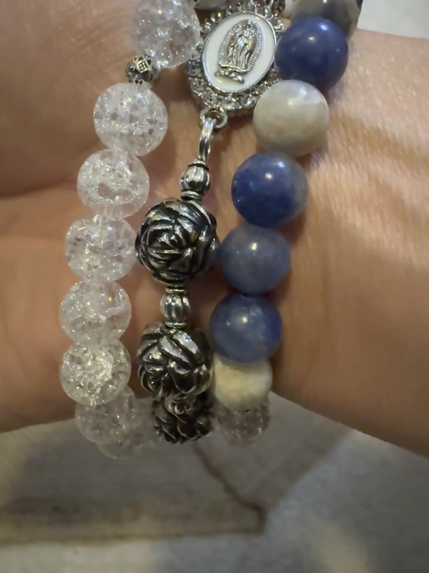 White Turquoise and Jasper Rosary Prayer Beads