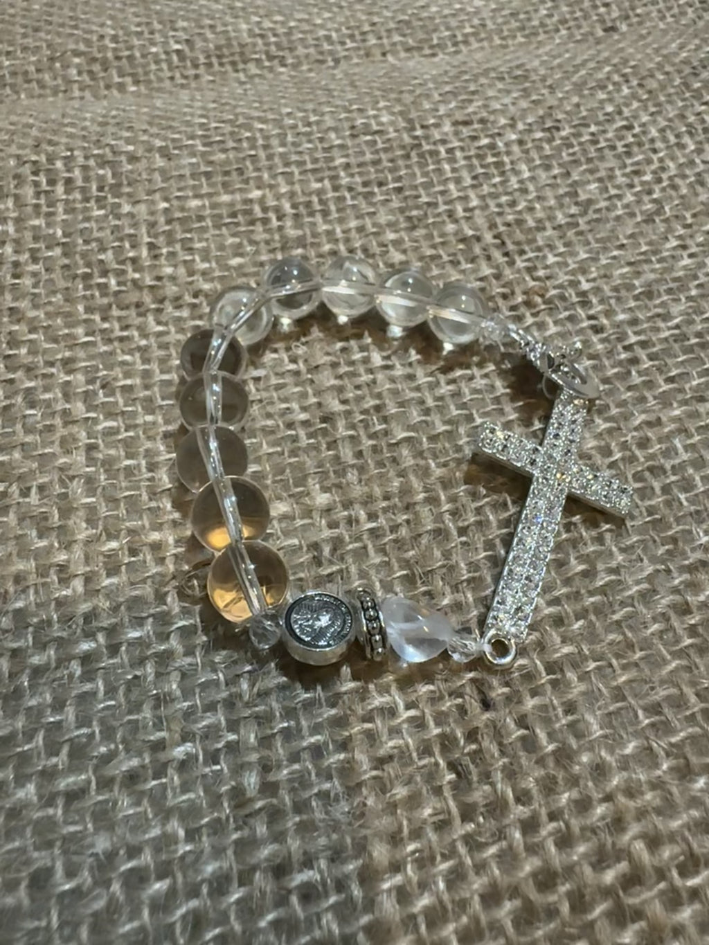 Pure White Crystal Rosary Bracelet