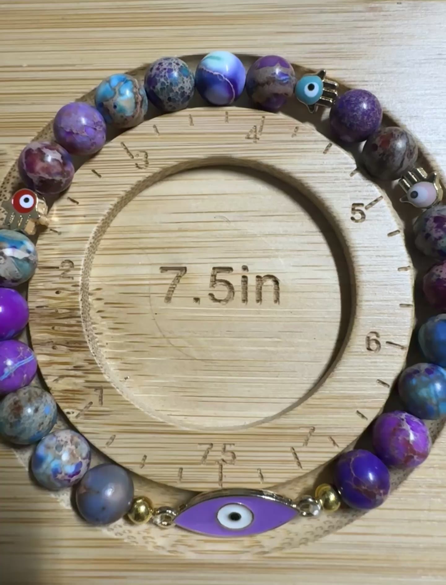 The Sea Sediment Jasper Evil Eye Bracelet