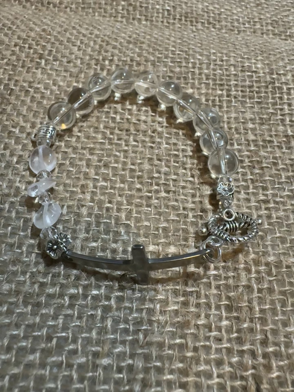 Pure White Crystal Rosary Bracelet
